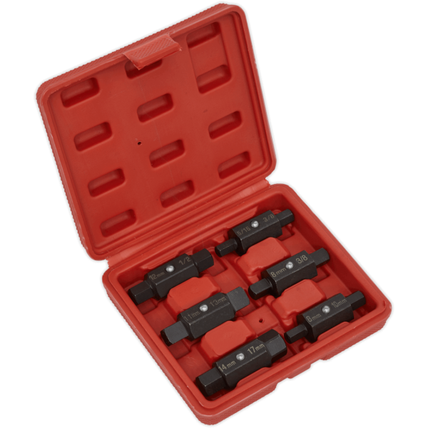Sealey AK658 6 Piece Drain Key Double Ended Set